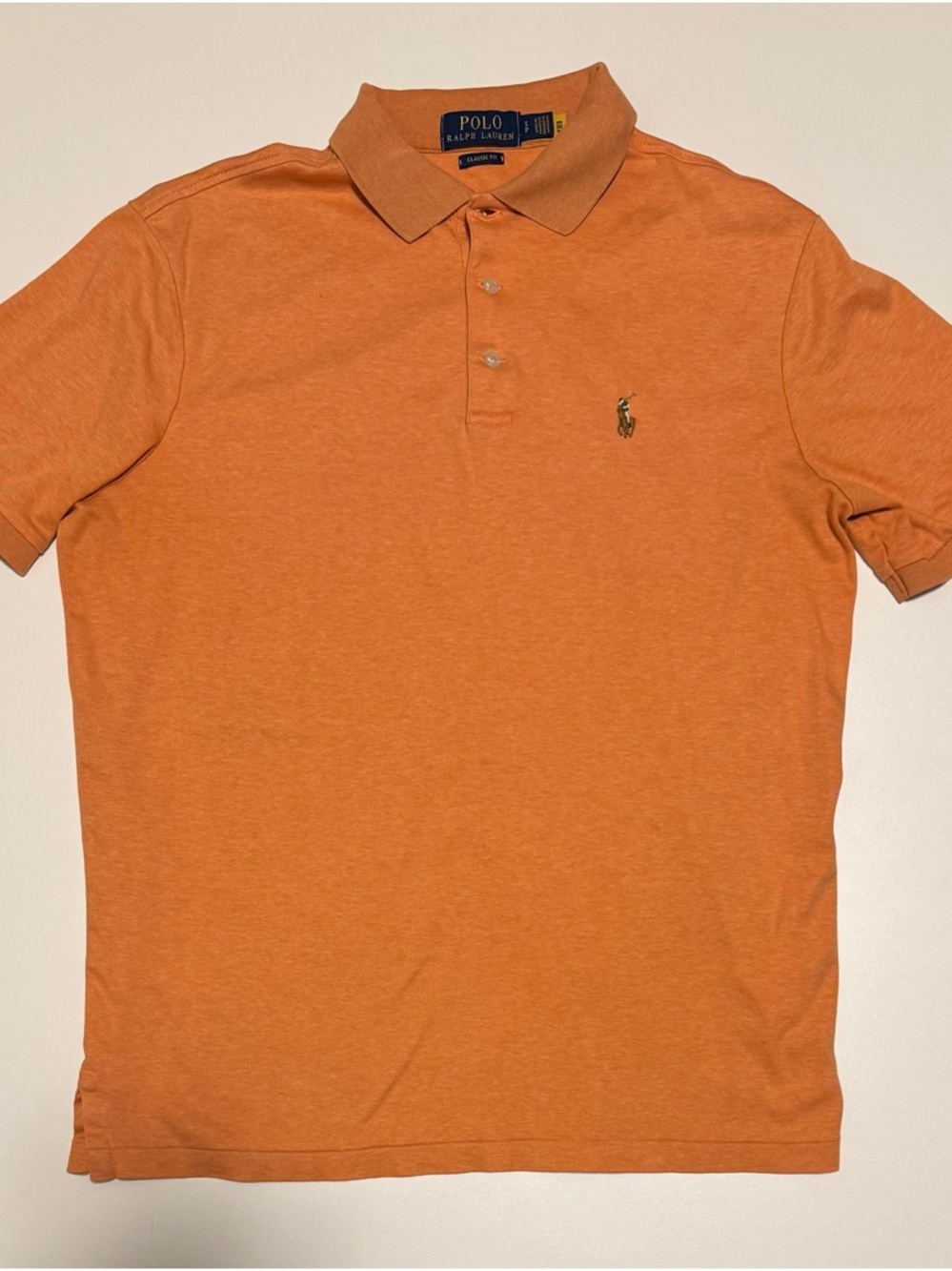 Polo by Ralph Lauren Orange Short-Sleeve Polo with Embroidered Pony